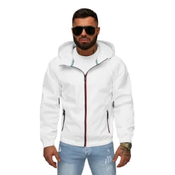 Vyriška balta striukė su gobtuvu Pyter