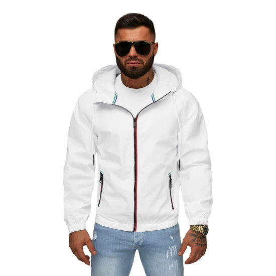 Vyriška balta striukė su gobtuvu Pyter JS/31M5069/281