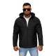 Men's black quilted jacket with hood Valter