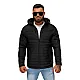 Men's black quilted jacket with hood Valter JS/5M3276/392