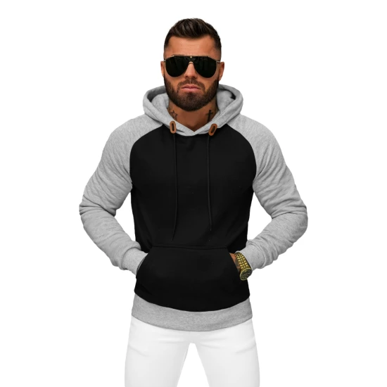 Vyriškas juodas džemperis su gobtuvu Aiden JS/8B157/3B