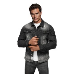 Vyriška juoda džinsinė striukė Soman