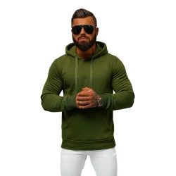 Chaki spalvos vyriškas džemperis su gobtuvu Buvoli