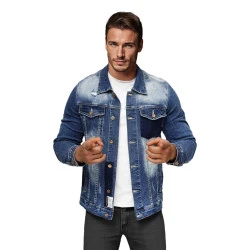 Vyriška mėlyna džinsinė striukė Urgan