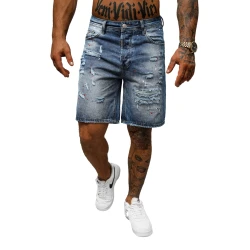 Vyriški mėlyni džinsiniai šortai Aldan