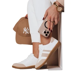 Moteriški balti su rusvomis detalėmis laisvalaikio batai Niti