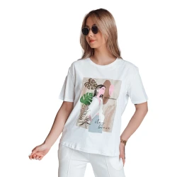 Moteriški baltos spalvos marškinėliai Breivi