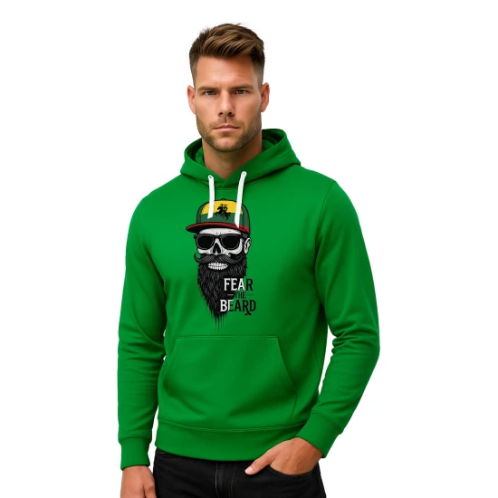 Vyriškas žalias džemperis su gobtuvu Kaukolė su užrašu PK4011