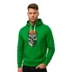 Vyriškas žalias džemperis su gobtuvu Kaukolė Žaliai Balti PK4011