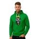 Vyriškas žalias džemperis su gobtuvu Kaukolė barzda-kepurė