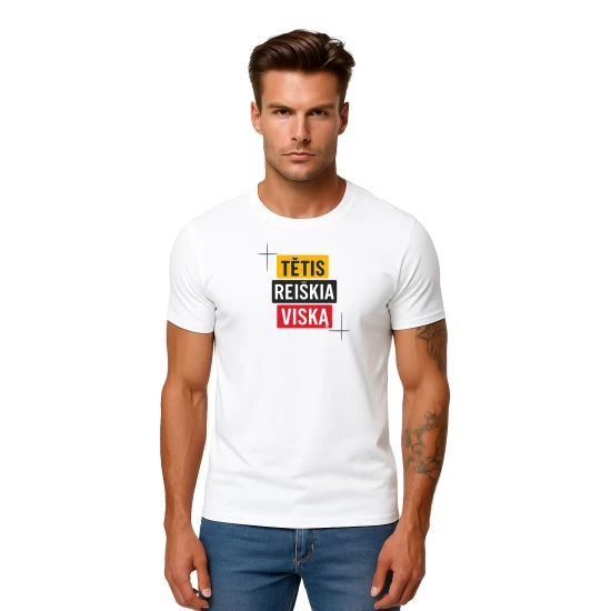 Balti marškinėliai Tėtis reiškia viską PK4008