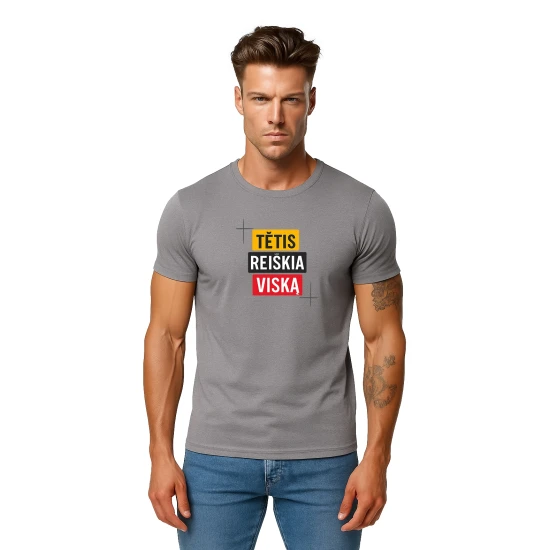 Pilki marškinėliai Tėtis reiškia viską PK4008