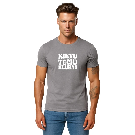 Vyriški pilki marškinėliai Kietas tėtis (baltas) PK4004