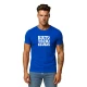Vyriški mėlyni marškinėliai Kietas tėtis (baltas)