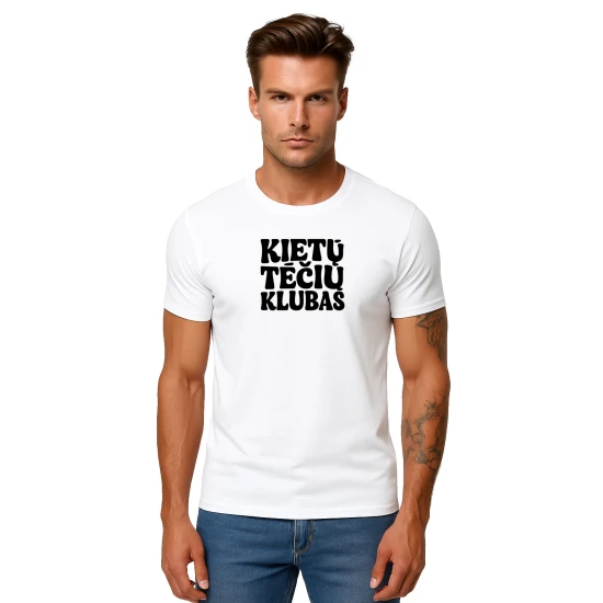 Vyriški balti marškinėliai Kietas tėtis (juodas) PK4004