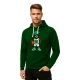 Vyriškas tamsiai žalias džemperis su gobtuvu Žalia Balta meškinas-kamuolys