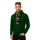 Tamsiai žalias džemperis su gobtuvu Kaukolė barzda-šukuosena PK4013