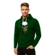 Tamsiai žalias džemperis su gobtuvu Kaukolė su barzda PK4013