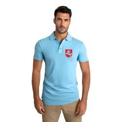 Vyriški šviesiai mėlyni polo marškinėliai Herbas