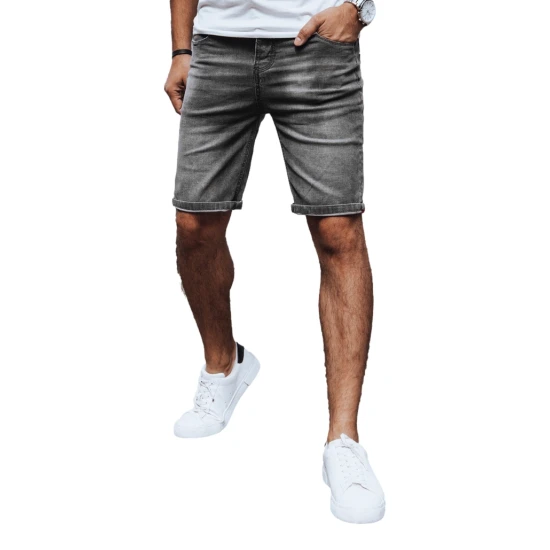Vyriški tamsiai pilkos spalvos džinsiniai šortai Gun Šortai | Bridžai