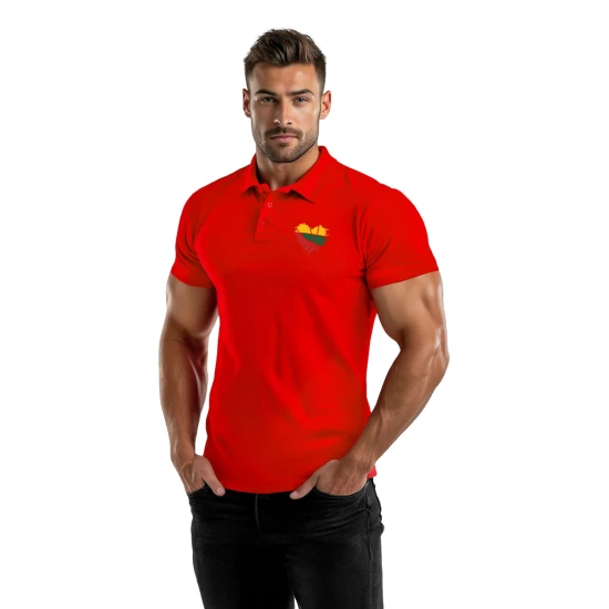 Vyriški raudoni polo marškinėliai Širdis JS/8T80