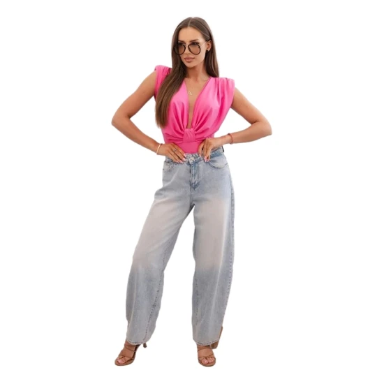 Moteriška palaidinė rožinės spalvos su gilia iškirpte Ana 32614