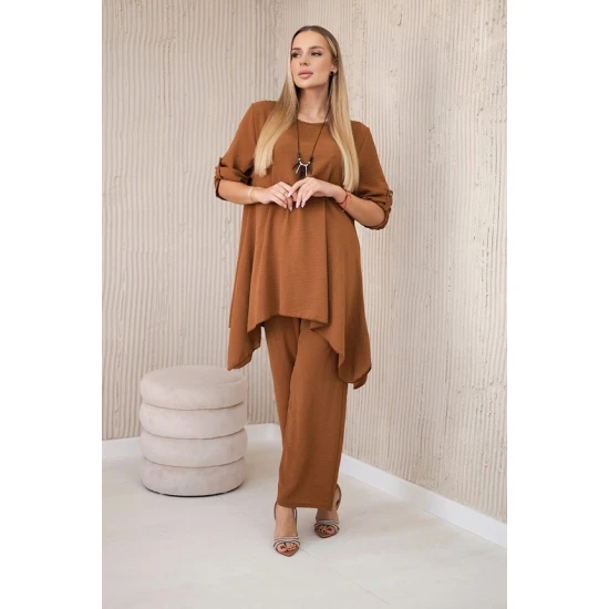 Moteriškas rudos spalvos komplektas Elis 30440