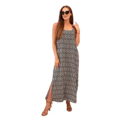 Moteriška juoda suknelė su petnešėlėmis Zebra