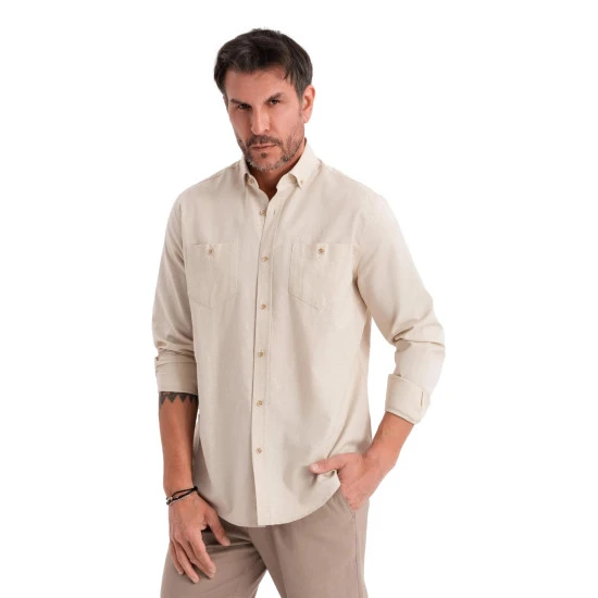 Vyriški rusvos spalvos marškiniai Arlas V3 OM-SHCS-0134