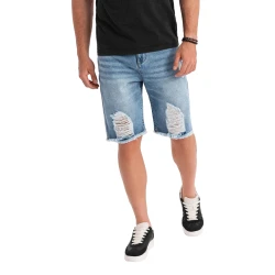 Vyriški šviesiai mėlyni džinsiniai šortai Urban