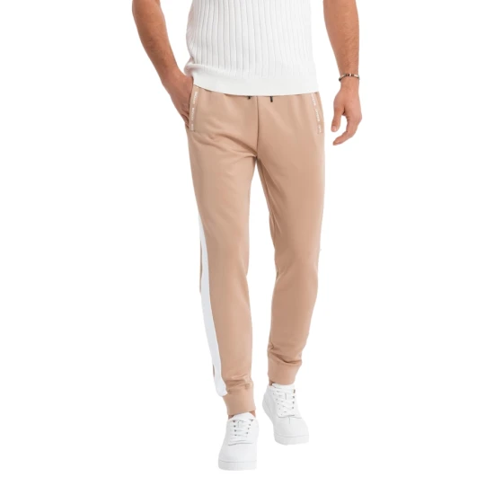 Vyriškos rusvos spalvos laisvalaikio kelnės Adelf V4 OM-PASK-0229