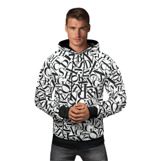 Vyriškas baltas džemperis su gobtuvu Arnol JS/8B1238/1