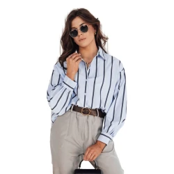 Moteriški mėlyni marškiniai Delun