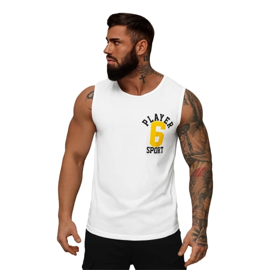 Balti vyriški marškinėliai be rankovių Sport JS/8B1717/1Z