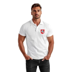 Vyriški balti polo marškinėliai Herbas