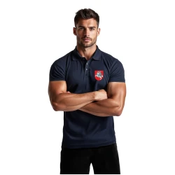 Vyriški tamsiai mėlyni polo marškinėliai Herbas