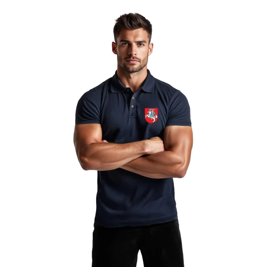 Vyriški tamsiai mėlyni polo marškinėliai Herbas JS/8T80