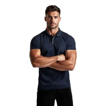 Vyriški tamsiai mėlyni polo marškinėliai Casual