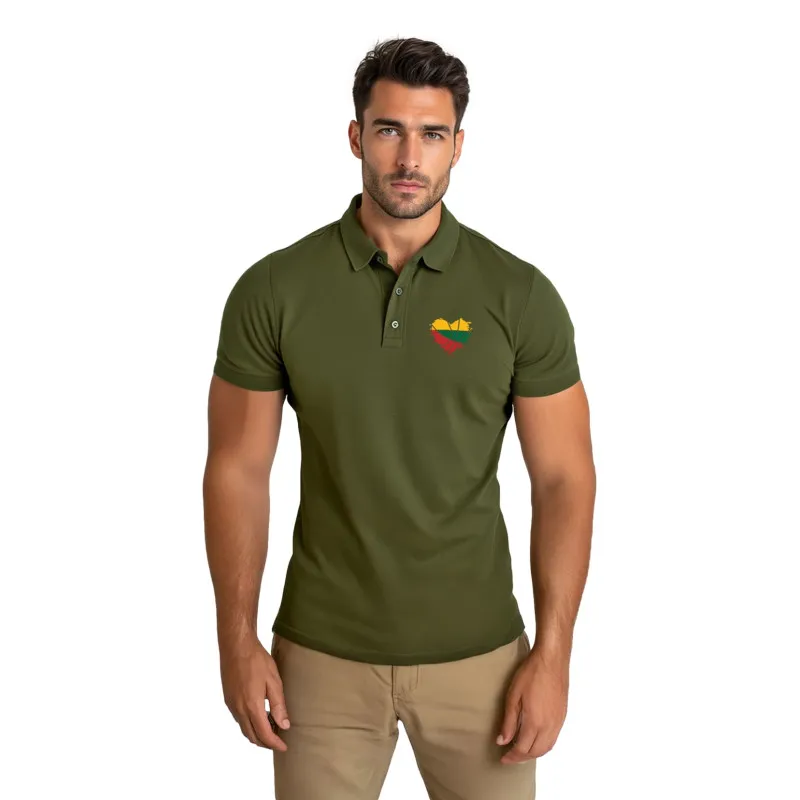 Vyriški chaki polo marškinėliai Širdis JS/8T80