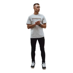 Vyriški šviesiai pilki marškinėliai su užrašu Superior