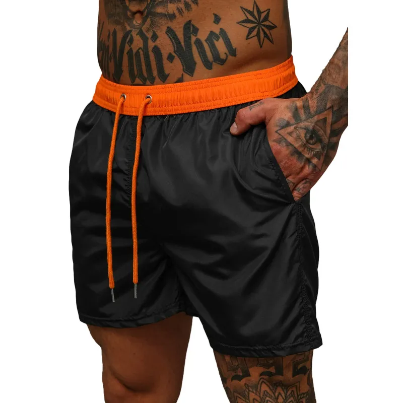 Vyriški šortai juodi/oranžiniai Renald JS/17K561/6