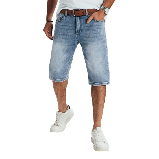 Vyriški mėlyni džinsiniai šortai su diržu Marty SX2555