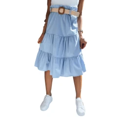 Moteriškas mėlynas midi sijonas Randina