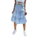 Moteriškas mėlynas midi sijonas Randina CY0389