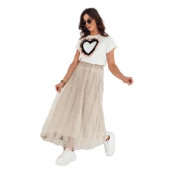 Moteriškas rusvas tulio sijonas Fliss