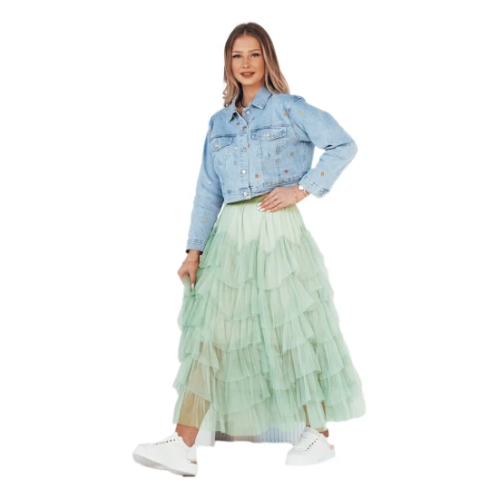 Moteriškas mėtų spalvos tiulio sijonas Milani CY0430