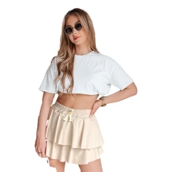 Moteriškas rusvas mini sijonas Falbela