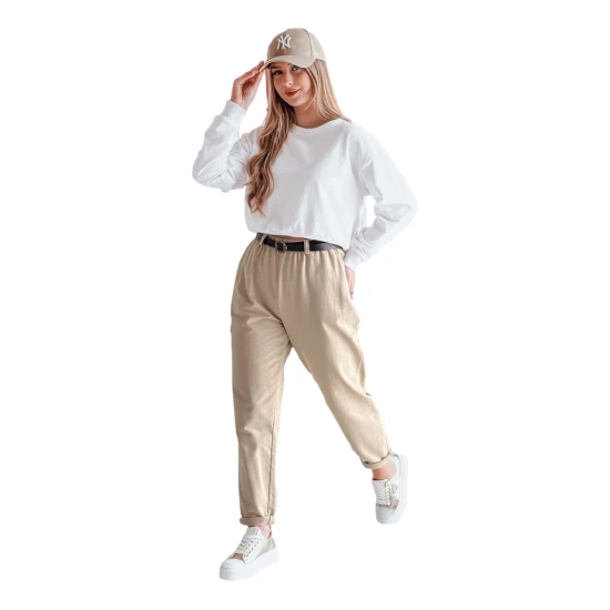 Moteriškos rusvos kelnės su diržu Tailandi UY2549