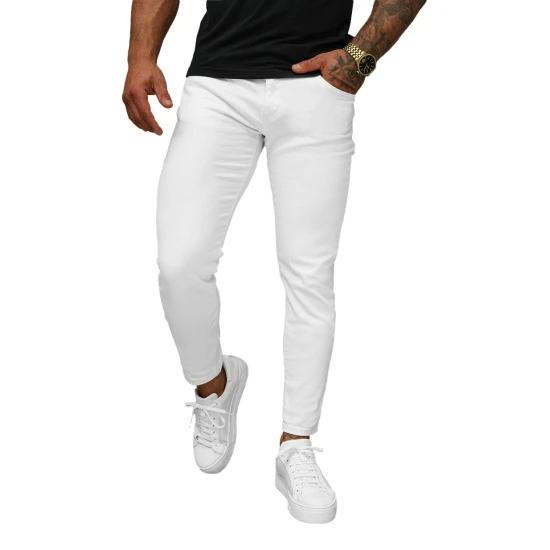 Vyriški baltgos spalvos priglundantys džinsai Jen O/YB661