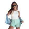 Женские джинсовые шорты мятного цвета Sunylook